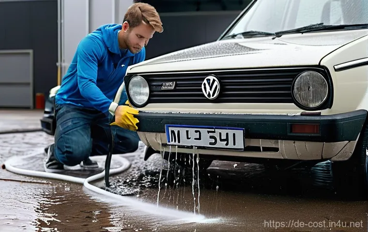 자동차 세차 비용 - **Prompt 1: Modern Automatic Car Wash Experience**
    A sleek, modern German sedan, like a silver M...