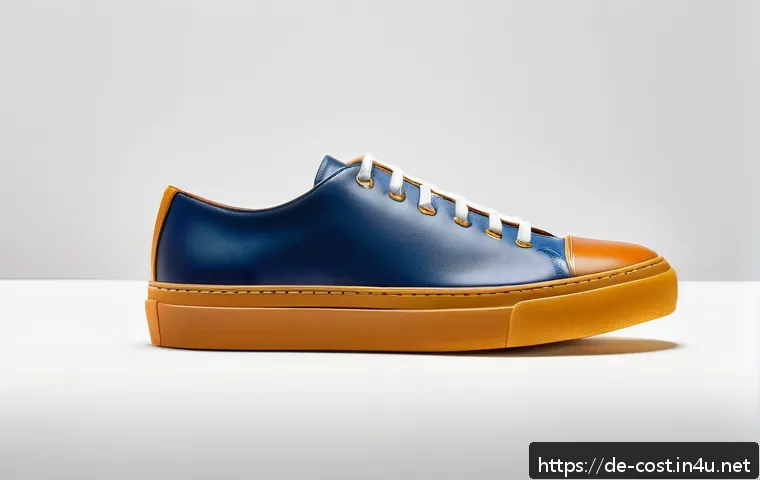 스니커즈 커스텀 비용 - A high-quality personalized sneaker made from genuine leather, showcasing an elegant, rich texture w...