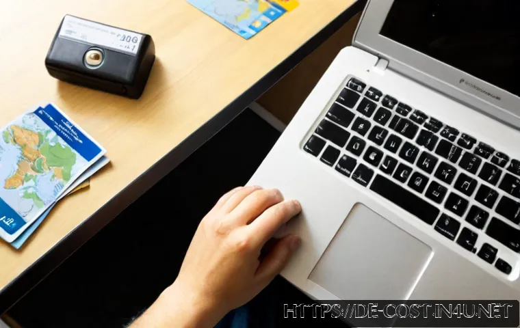 비행기 티켓 가격 - Photorealistic overhead view of a German traveler comparing airplane ticket prices on a laptop at a ...